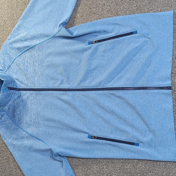 Lululemon Pulse Full Zip Performance Jacket Sz Large in 'Heathered Riviera' Blue - Picture 7 of 14